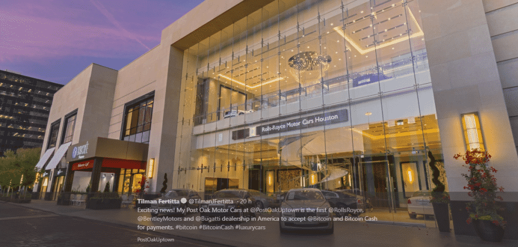 Tilman Fertitta Acepta Bitcoin en Concesionario de Coches