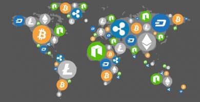 Cryptocurrency World Map Dark
